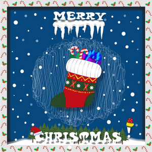 圣诞贺卡与雪, 冰柱, 袜子与礼物和人权中心