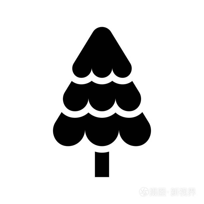 圣诞树标志符号矢量图标