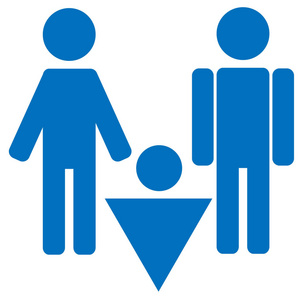 性别图标符号。男性男孩男子图标。蓝色的向量符号