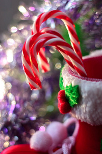 圣诞节背景美丽的圣诞糖果手杖