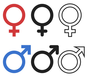 男性和女性符号矢量