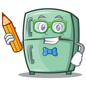学生用铅笔可爱的冰箱字符卡通照片