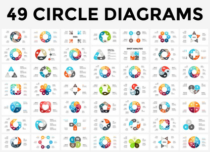 矢量圆圈箭头图 循环图 图 演示文稿图表。经营理念与 3 4 5 6 7 8 的选项 配件 步骤 流程