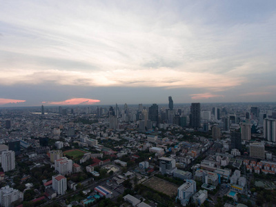 Areial 曼谷城市住宅区鸟瞰图