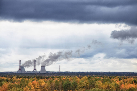 热力发电厂对大气的雾化图片