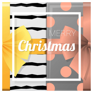圣诞快乐新年贺卡带礼品盒背景, 矢量, 插图