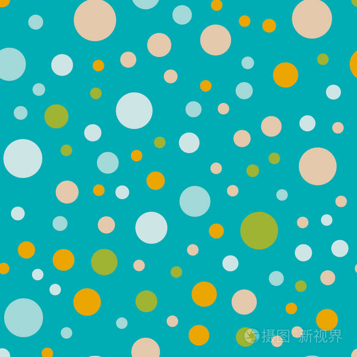 五颜六色的圆点无缝图案在明亮的1背景辐射经典彩色波尔卡圆点