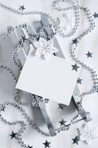 圣诞节背景与银色装饰