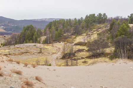 看起来像贫瘠的土地的五颜六色的风景照片