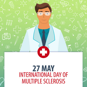 5月27日。国际多发性硬化日。医疗假期。媒介医学例证