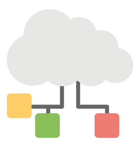 分布式云数据库矢量图标