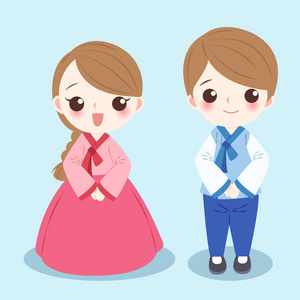 人物卡通矢量设计卡通韩国女孩t恤印刷设计漫画书风格画中可爱迷人