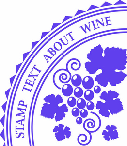 橡皮戳为葡萄酒的装饰 的葡萄酒的标志模板