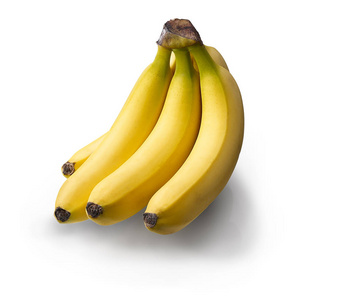 完美的一串香蕉在白色的隔离