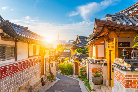 韩国首尔 Bukchon 韩屋友村日出