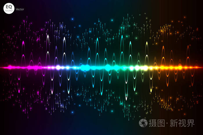 音乐节拍矢量灯光背景抽象均衡器声波音频均衡技术详细的矢量散文本