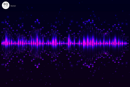 灯光背景抽象均衡器.声波.音频均衡技术.详细的矢量散.文本空间照片