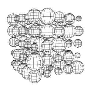线框球面网格立方体