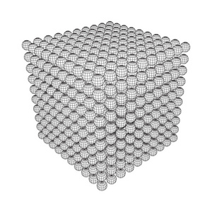线框球面网格立方体