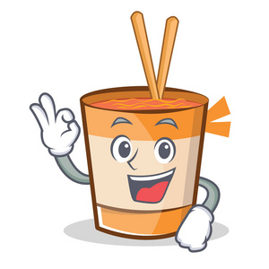 好的杯面卡通人物屠夫在工作波普艺术设计向量平可爱