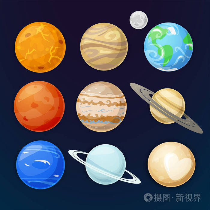 太阳系的行星插画-正版商用图片0zu615-摄图新视界