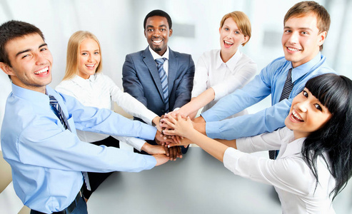 团结共进商务团队团结一致,携手共进照片