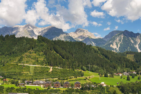 达赫斯坦山山在 Schladming, 北部石灰石阿尔卑斯, 奥地利