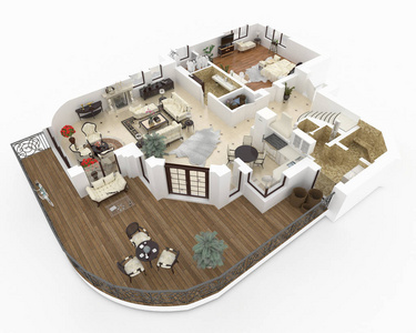 新中式公寓模型图片