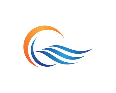 水波浪 Logo 模板矢量