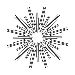 太阳光线, 白色背景下的线性图画