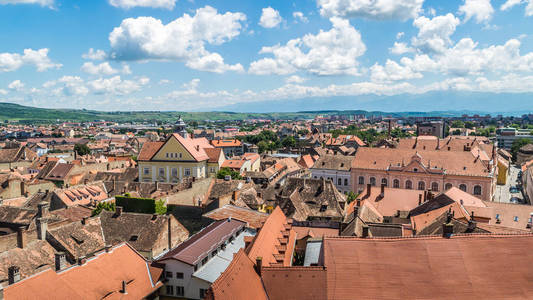 sibiu 概述, 从上面看, 特兰西瓦尼亚, 罗马尼亚, 2017