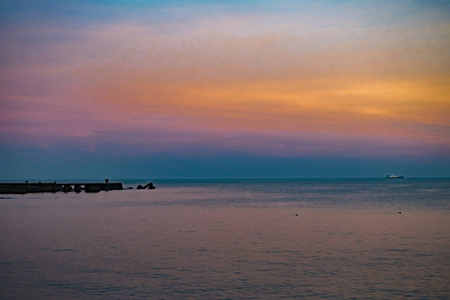 黄昏的海景场景