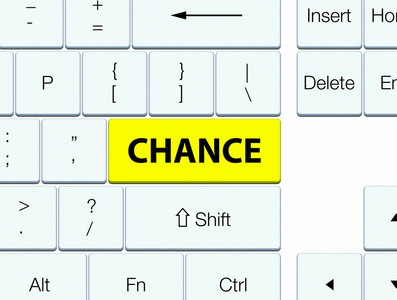 机会黄色键盘按钮