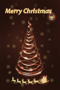 圣诞徽标霓虹灯与风格化的圣诞节