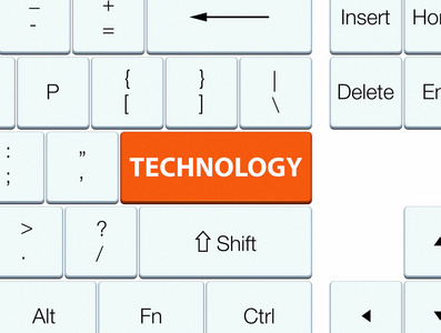 技术橙色键盘按钮