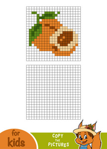 复制图片, 教育游戏为孩子, 桃