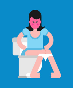 矢量插图矢量卡通wc厕所图标的漫画风格.