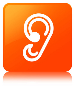 耳形图标橙色方形按钮
