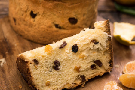 panettone 关闭的切片