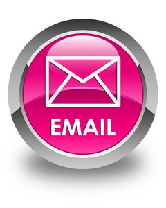 电子邮件光泽粉红色圆形按钮