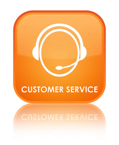 客户服务 客户关怀图标 特殊橙色方形对接