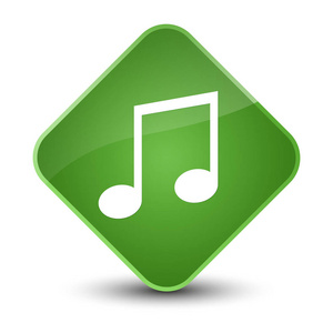 音乐图标优雅软绿色钻石按钮