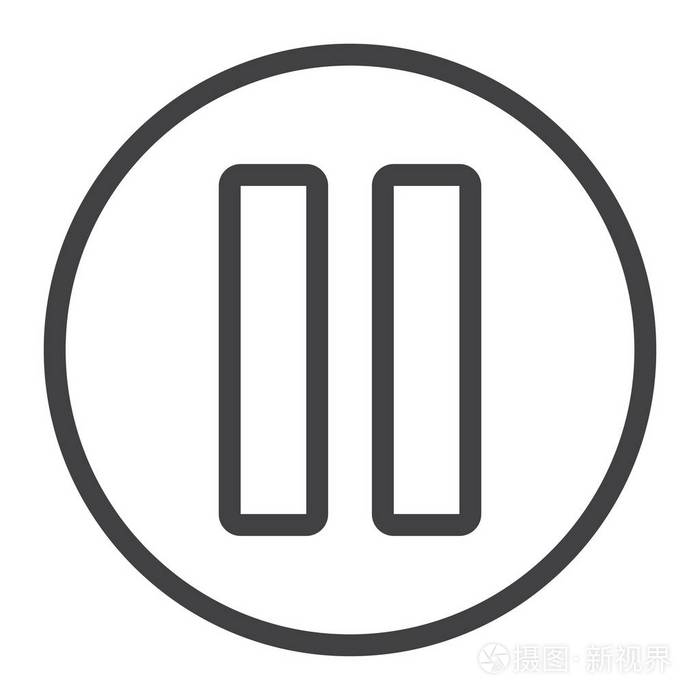 网页和移动, 停止符号矢量图形, 在白色背景上的线性模式, eps 10插画