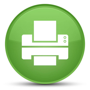 打印机图标特殊软绿色圆形按钮