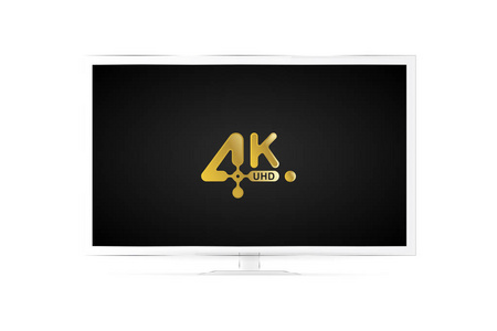 4k Uhd 现实的电视屏幕在白色背景下的现代风格