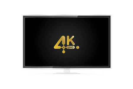 4k Uhd 现实的电视屏幕在白色背景下的现代风格