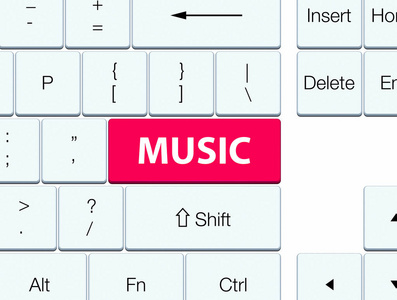 音乐粉红色键盘按钮