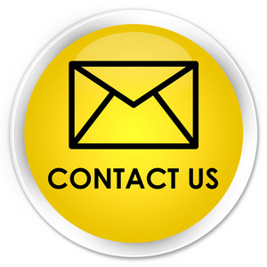 联系我们 电子邮件图标 高级黄色圆形按钮