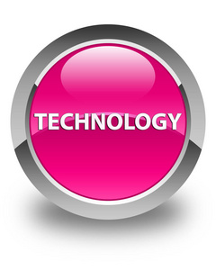 技术光泽粉红色圆形按钮