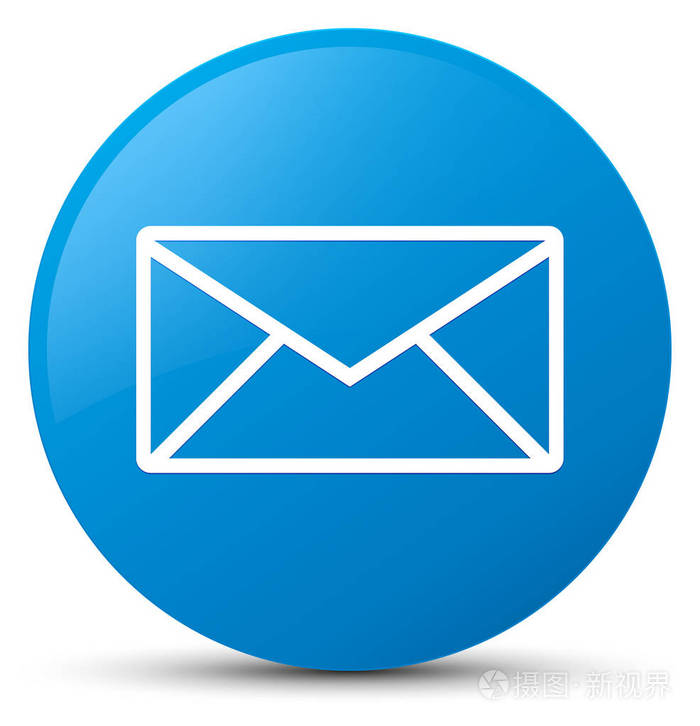 电子邮件图标青色蓝色圆形按钮